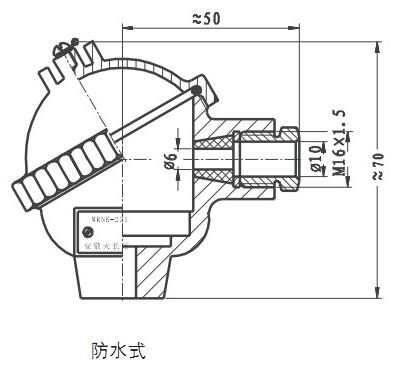 WRNK-231铠装热电偶结构图